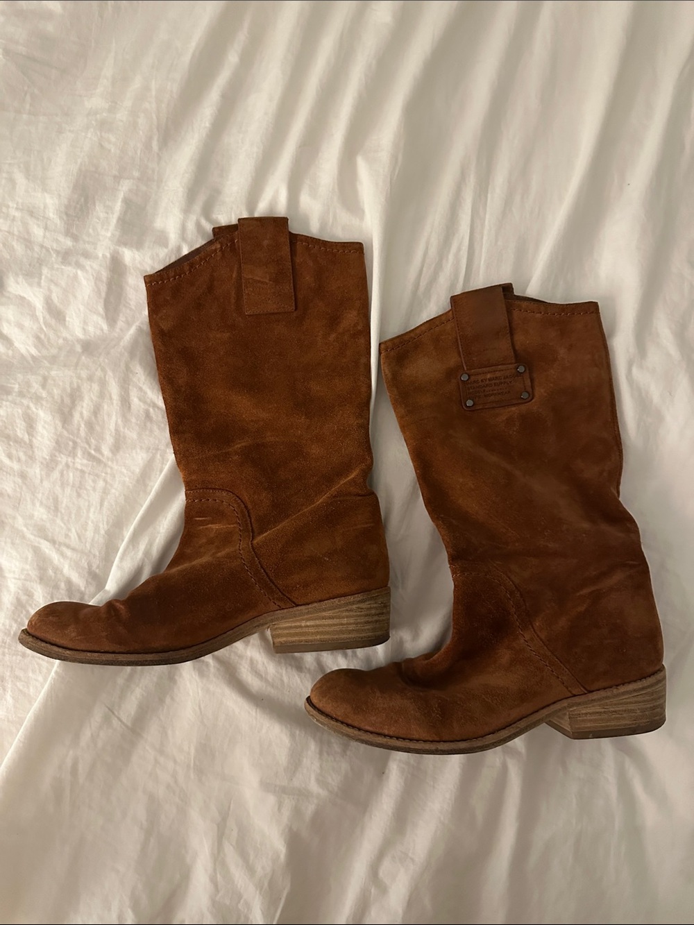 Marc by Marc Jacobs Chestnut Suede Pull-On Mid-Calf Boots